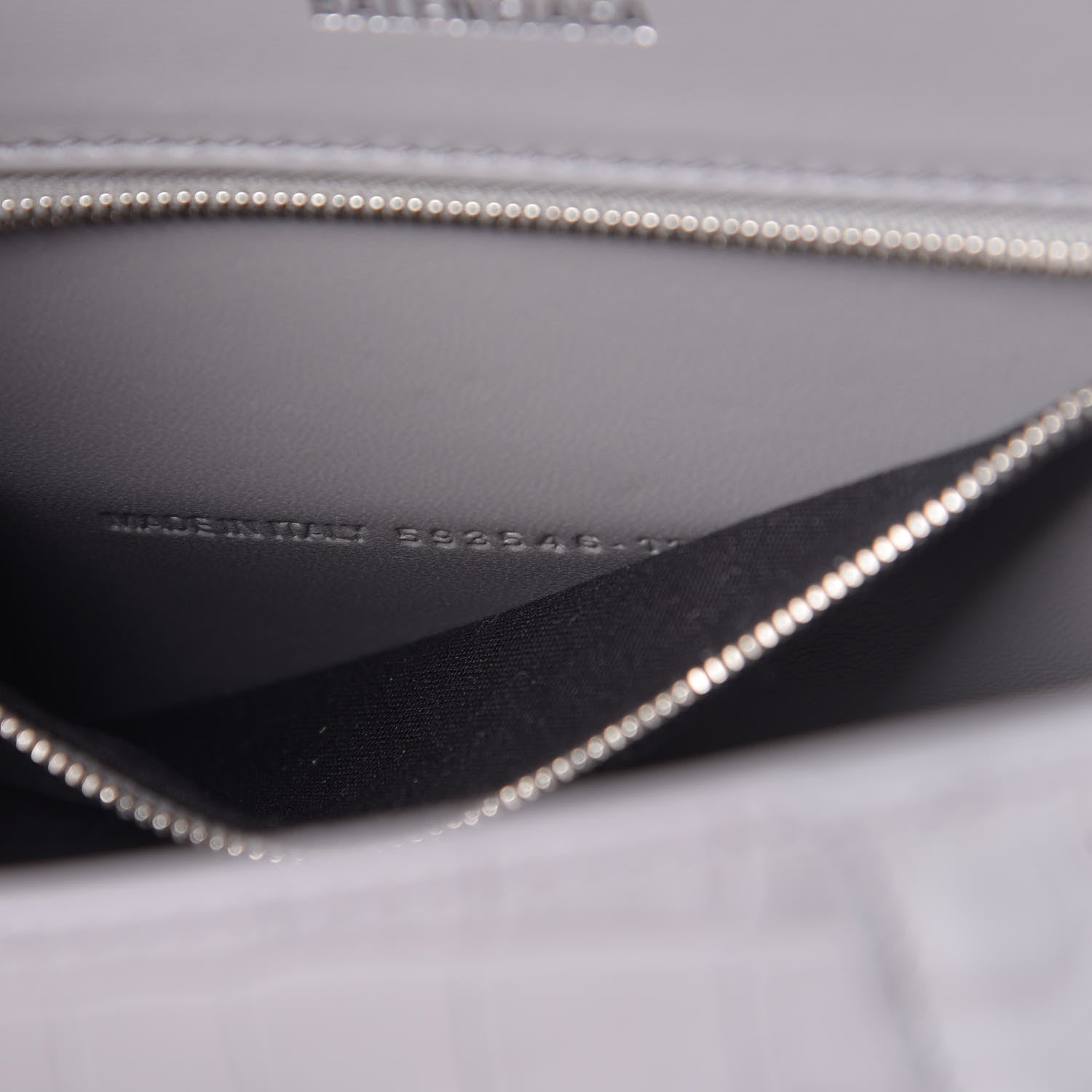 Balenciaga Shiny Calfskin Crocodile Embossed Small Hourglass Top Handle Bag Balenciaga Grey 8 of 11