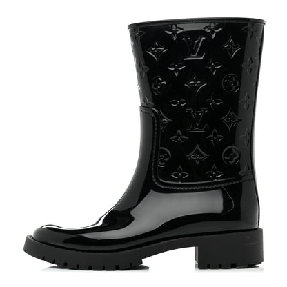 Louis Vuitton Rubber Embossed Monogram Splash Rain Short Boots 39 Black 1 of 7