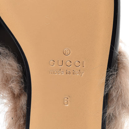 Gucci Calfskin Fur Mens Princetown Slippers 6 Black 6 of 8