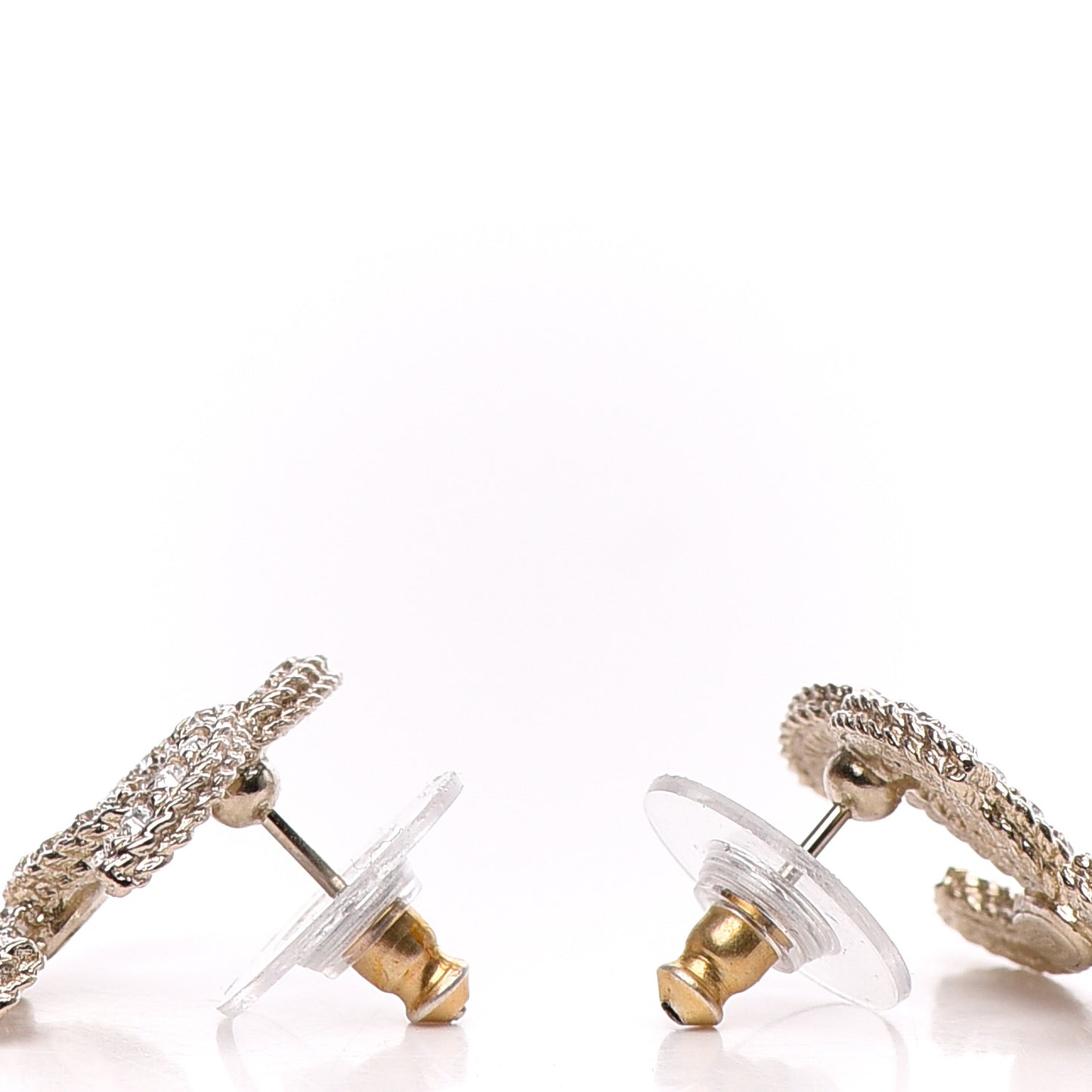 Crystal Pearl CC Drop Earrings Gold