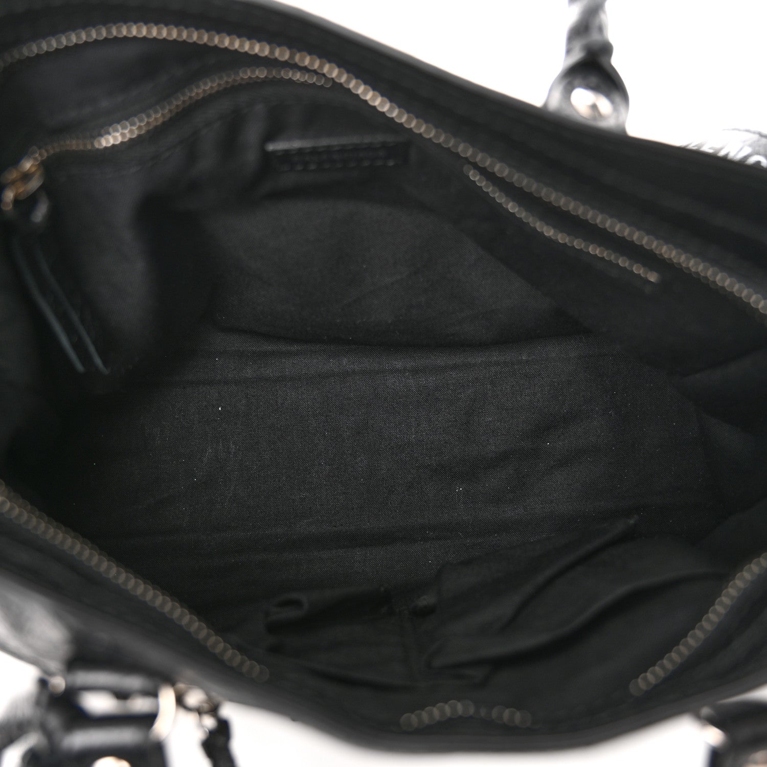 Balenciaga Agneau Classic Silver Hardware S City Logo Strap Black White 6 of 11