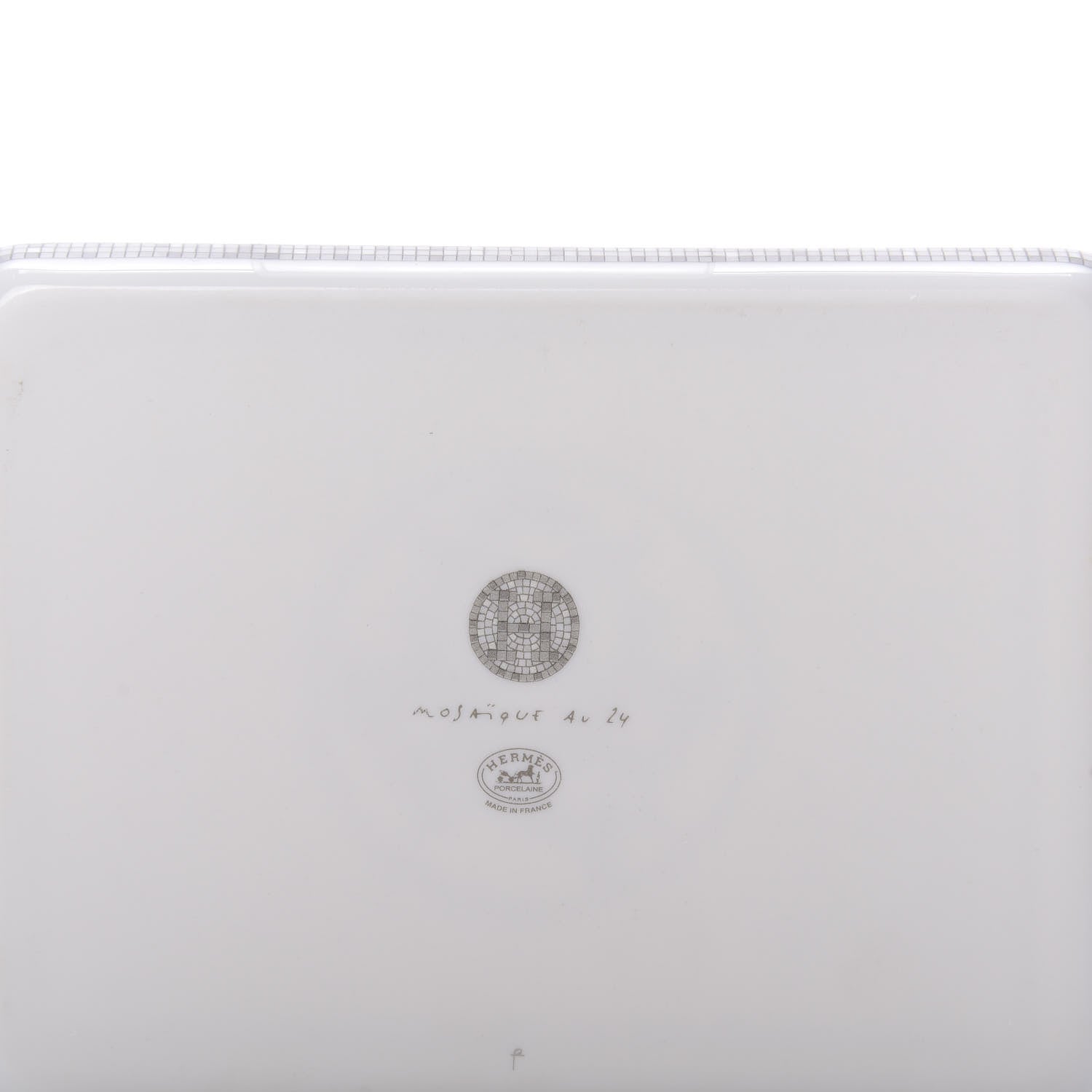 Hermes Porcelain Mosaique Au 24 Sushi Plate Platine 7 of 8