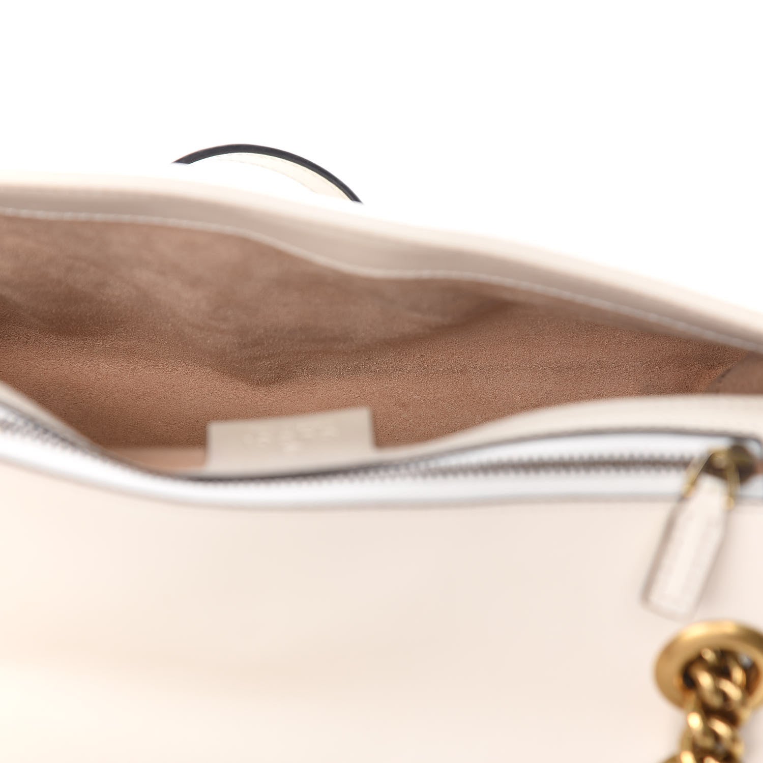 Gucci Calfskin Matelasse Small GG Marmont Shoulder Bag White 6 of 11