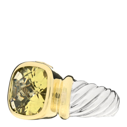 David Yurman Sterling Silver 14K Yellow Gold Lemon Citrine 14mm Noblesse Ring 54 6.75 2 of 4