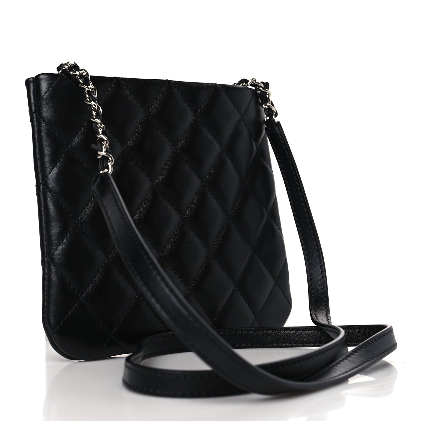 Lambskin Quilted Crossbody Bag Black