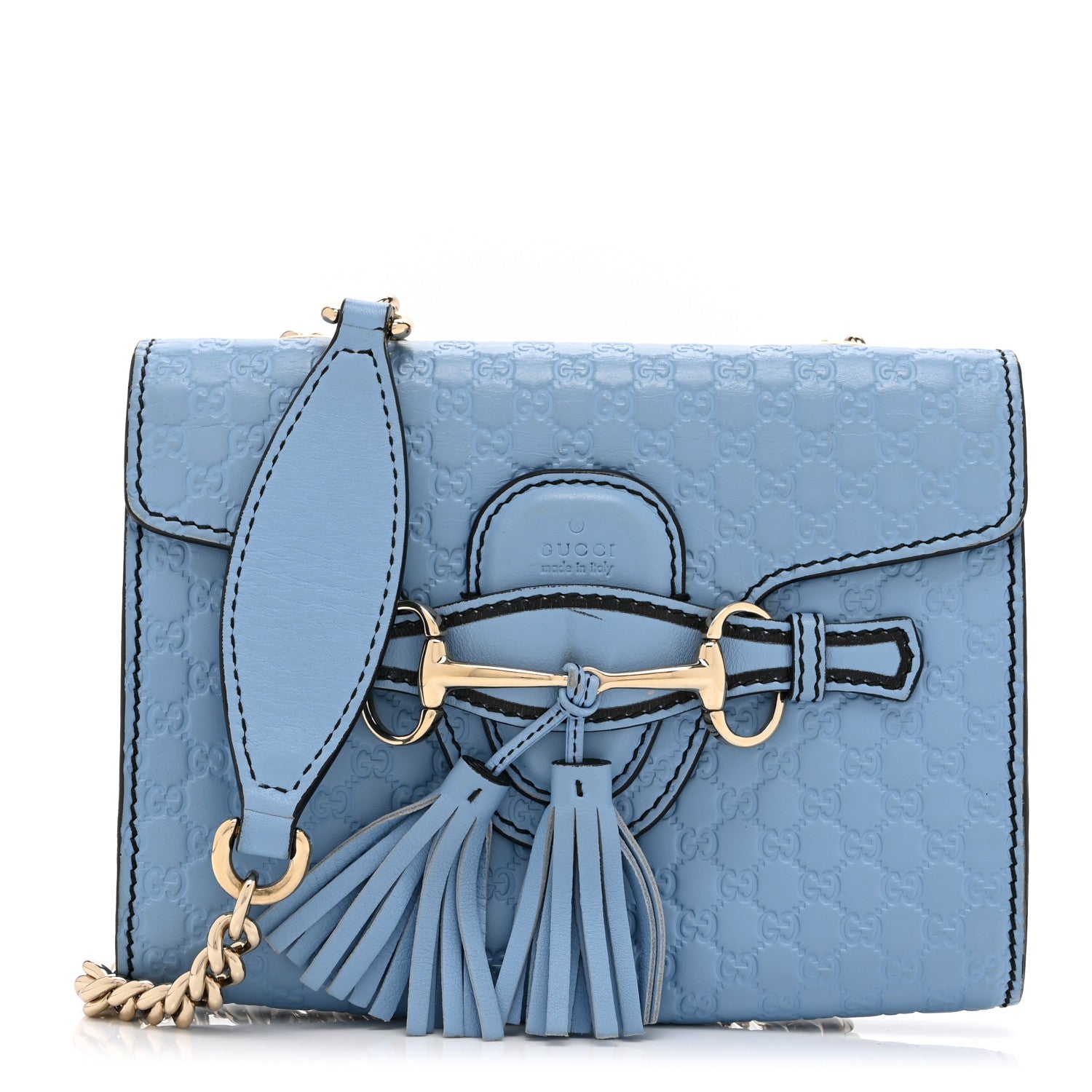 Gucci Soft Microguccissima Mini Emily Chain Shoulder Bag Mineral Blue 1 of 11