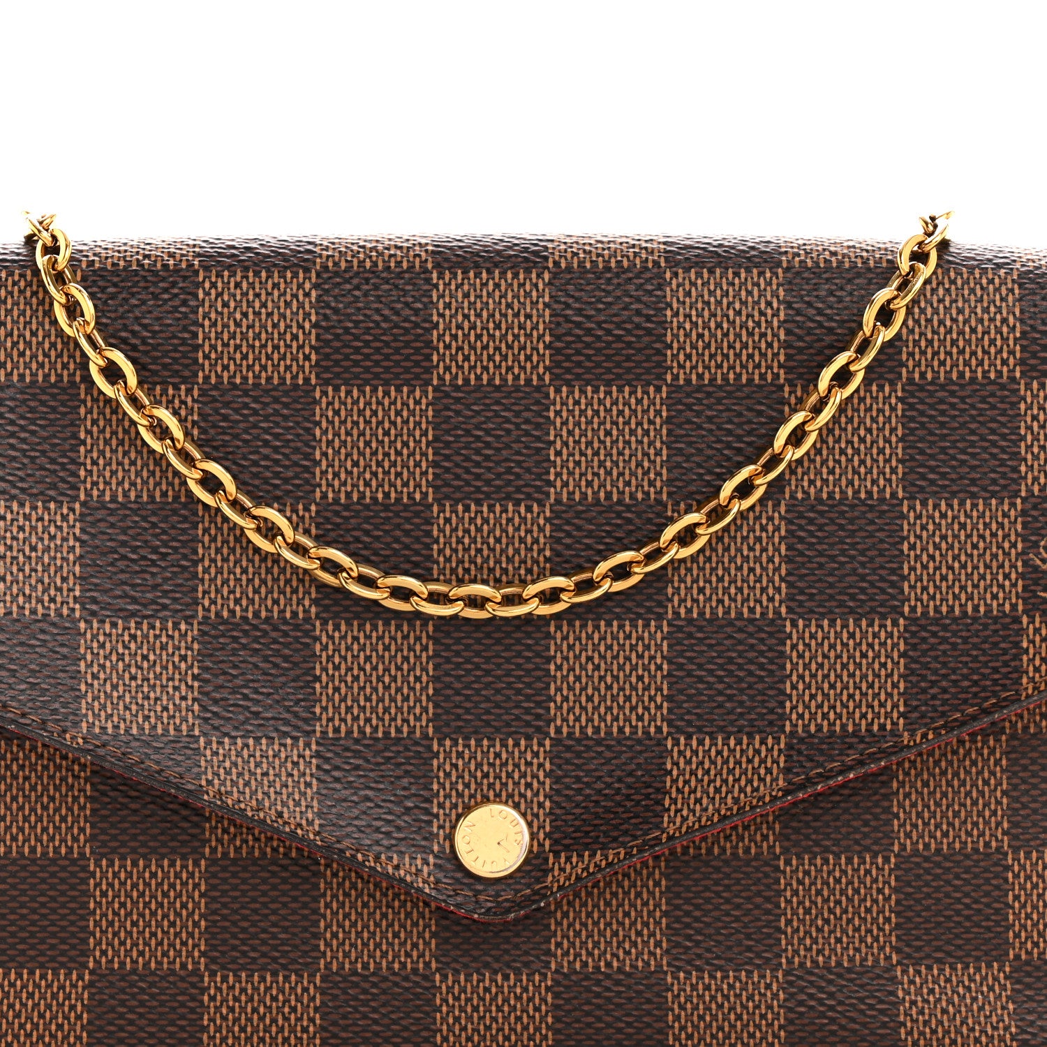 Louis Vuitton Damier Ebene Pochette Felicie Chain Wallet 8 of 15