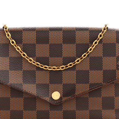 Louis Vuitton Damier Ebene Pochette Felicie Chain Wallet 8 of 15