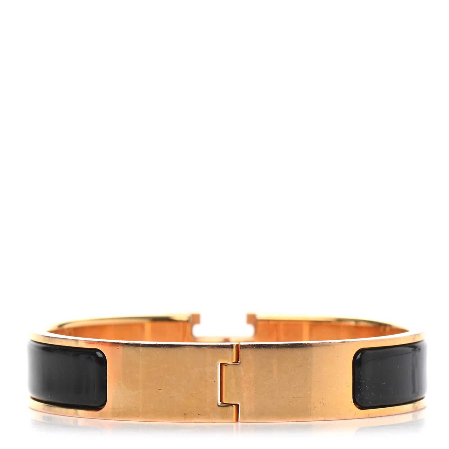 Enamel Narrow Clic Clac H Bracelet PM Black