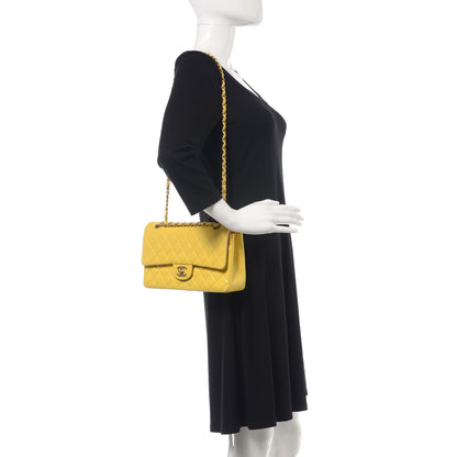Chanel Lambskin Quilted Medium Double Flap Yellow 2 of 20