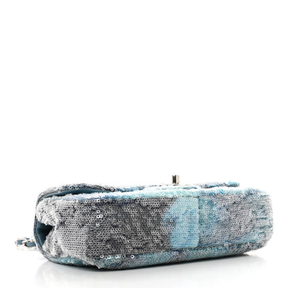Chanel Sequin Mini Waterfall Flap Light Blue 4 of 10