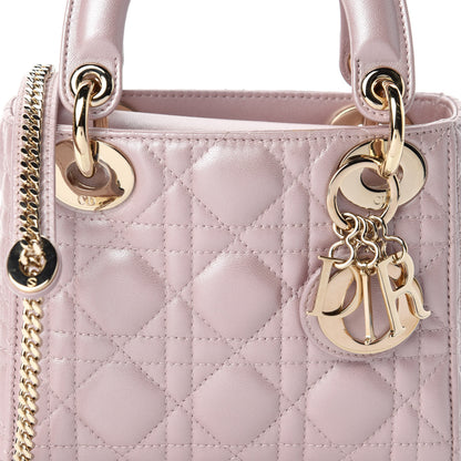 Christian Dior Metallic Lambskin Cannage Mini Lady Dior Lotus 10 of 10