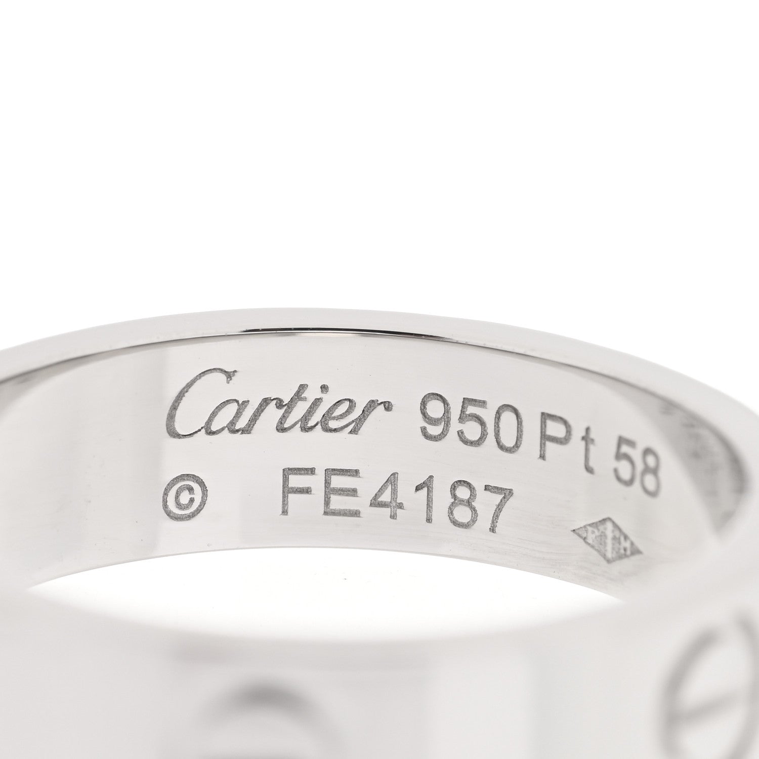 Cartier Platinum 5.5mm LOVE Ring 58 8.25 4 of 4