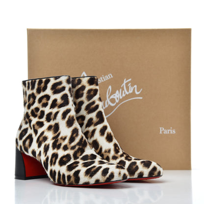 Christian Louboutin Pony Hair Leopard Turela 55 Ankle Boots 37.5 Black White 22 of 22
