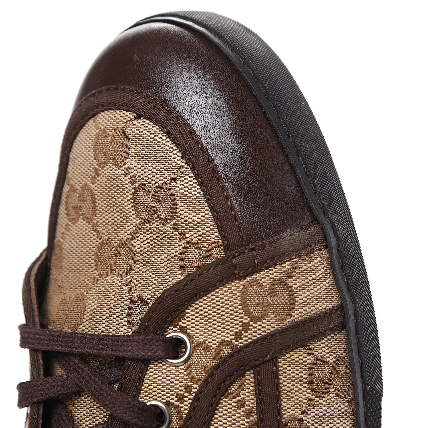Gucci GG Monogram Web Mens High Top Sneakers 9 Brown 9 of 9