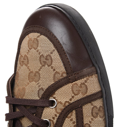 Gucci GG Monogram Web Mens High Top Sneakers 9 Brown 9 of 9