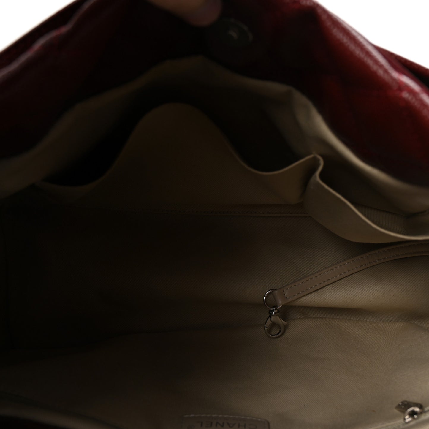 Caviar Quilted Timeless CC Soft Tote Dark Red