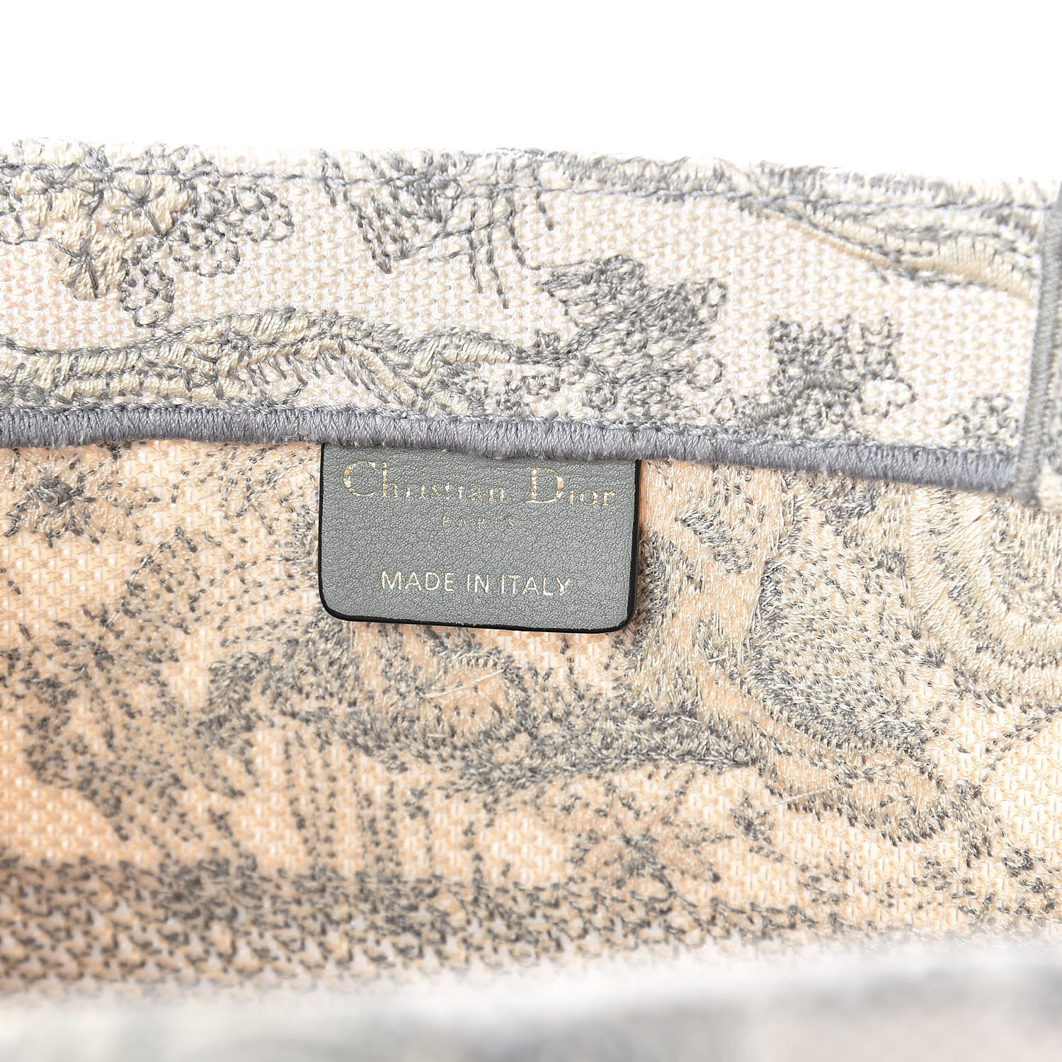 Christian Dior Canvas Embroidered Medium Dioriviera Toile De Jouy Book Tote Gray 6 of 9