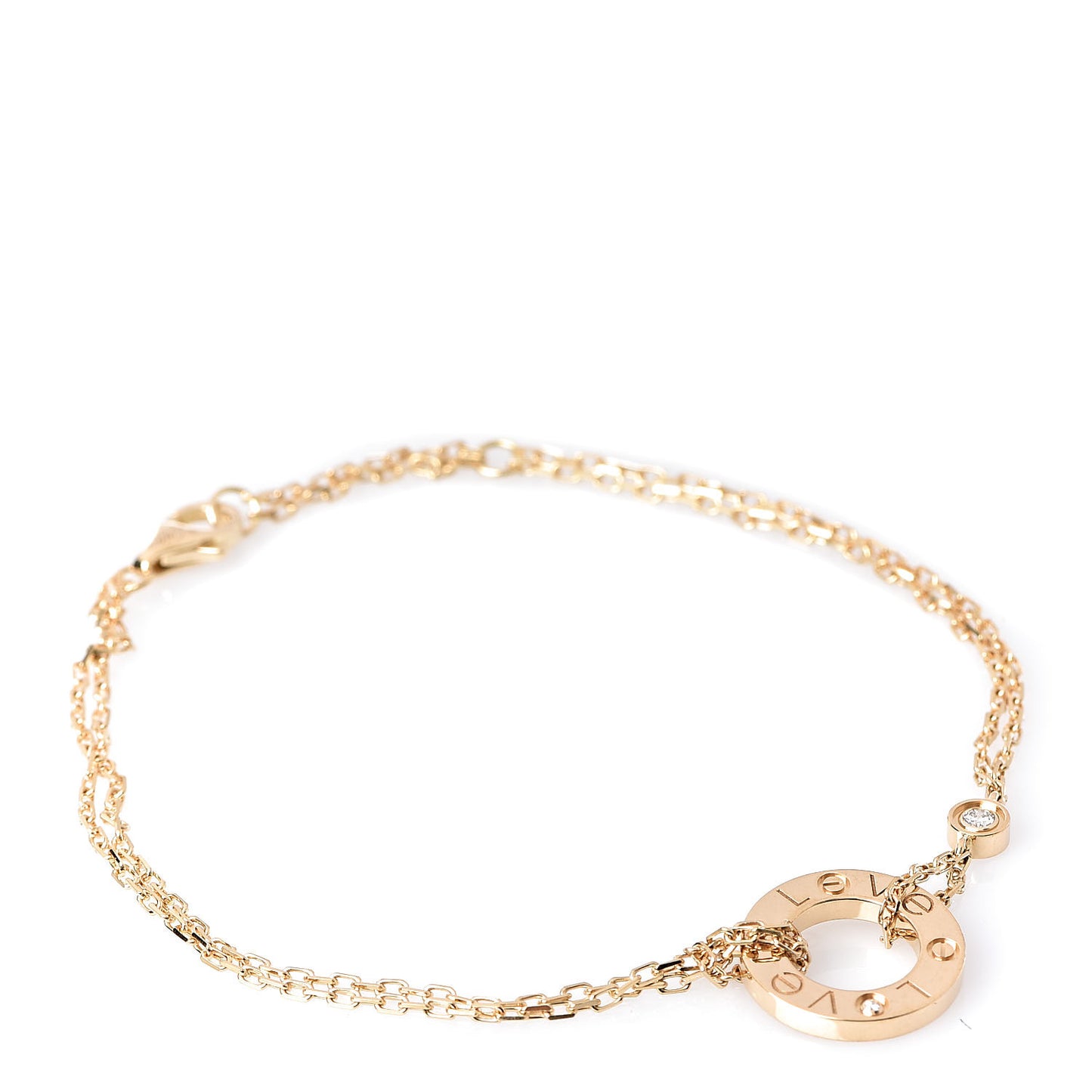 18K Yellow Gold Diamond LOVE Bracelet