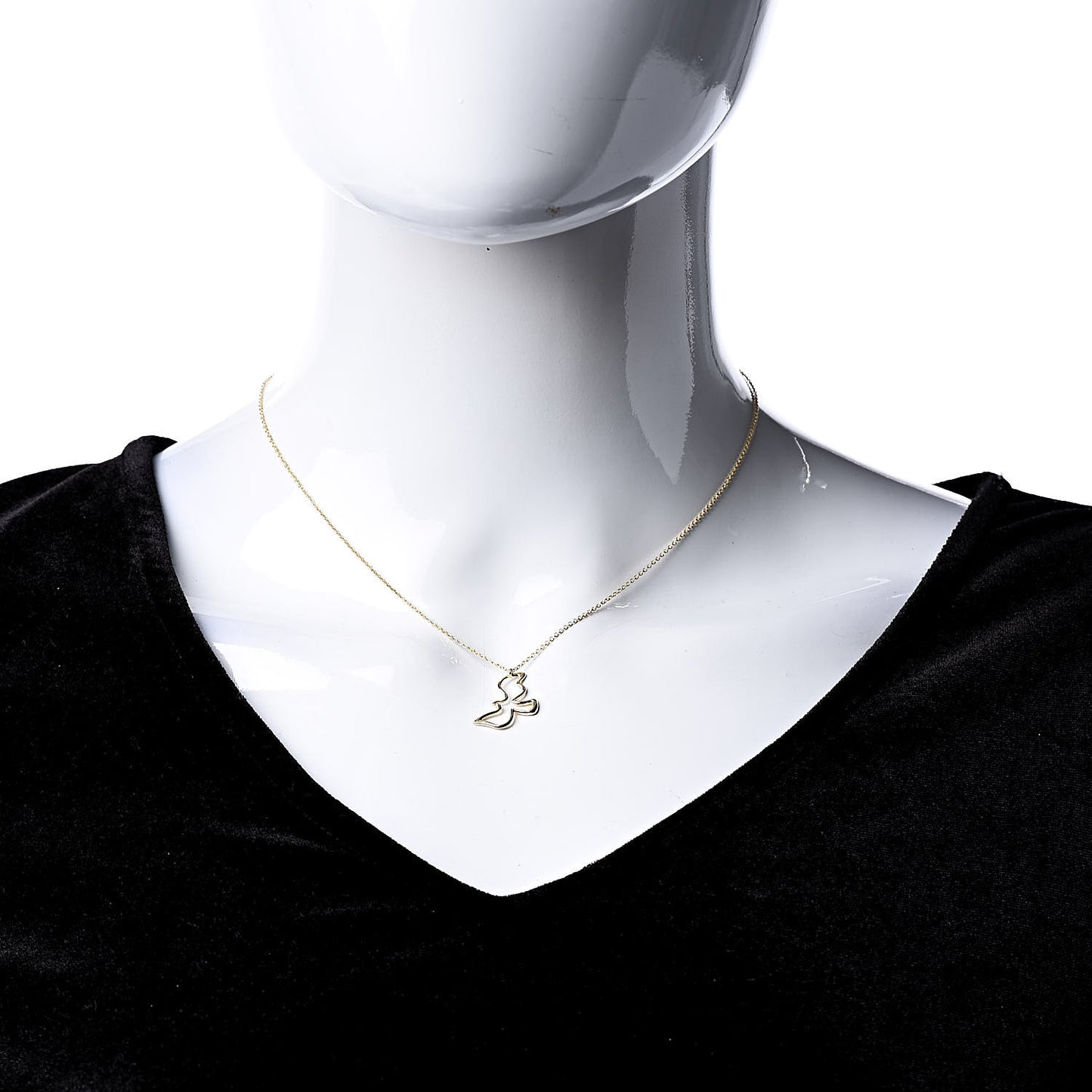 18K Yellow Gold Paloma Picasso Dove Pendant Necklace