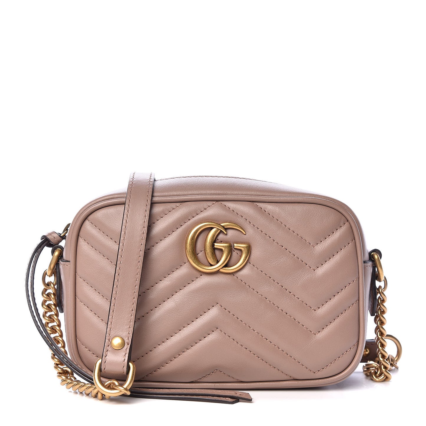 Calfskin Matelasse Mini GG Marmont Chain Shoulder Bag Porcelain Rose