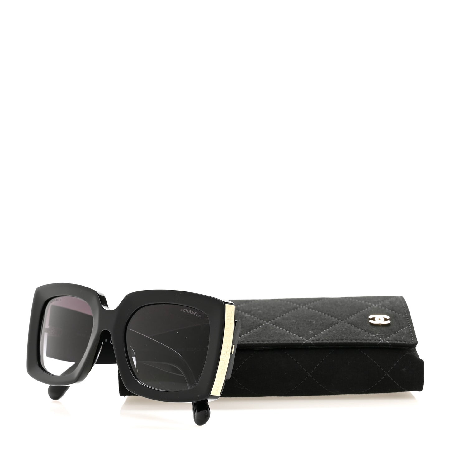 Acetate Rectangle Sunglasses 5435-A Black