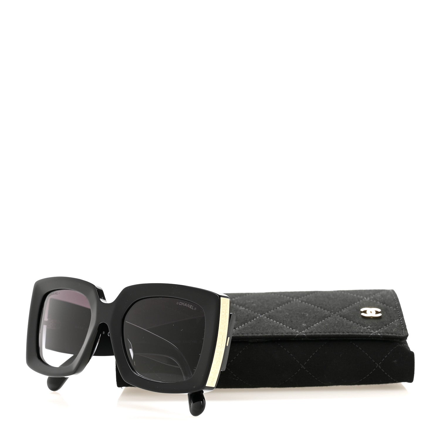 Chanel Acetate Rectangle Sunglasses 5435-A Black 8 of 8