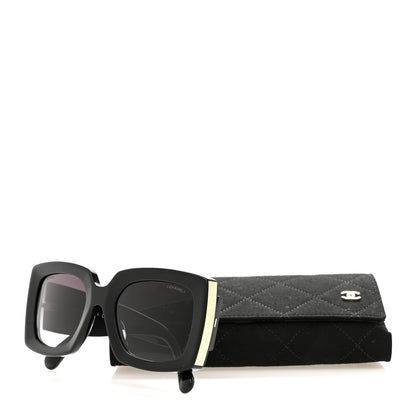 Chanel Acetate Rectangle Sunglasses 5435-A Black 8 of 8