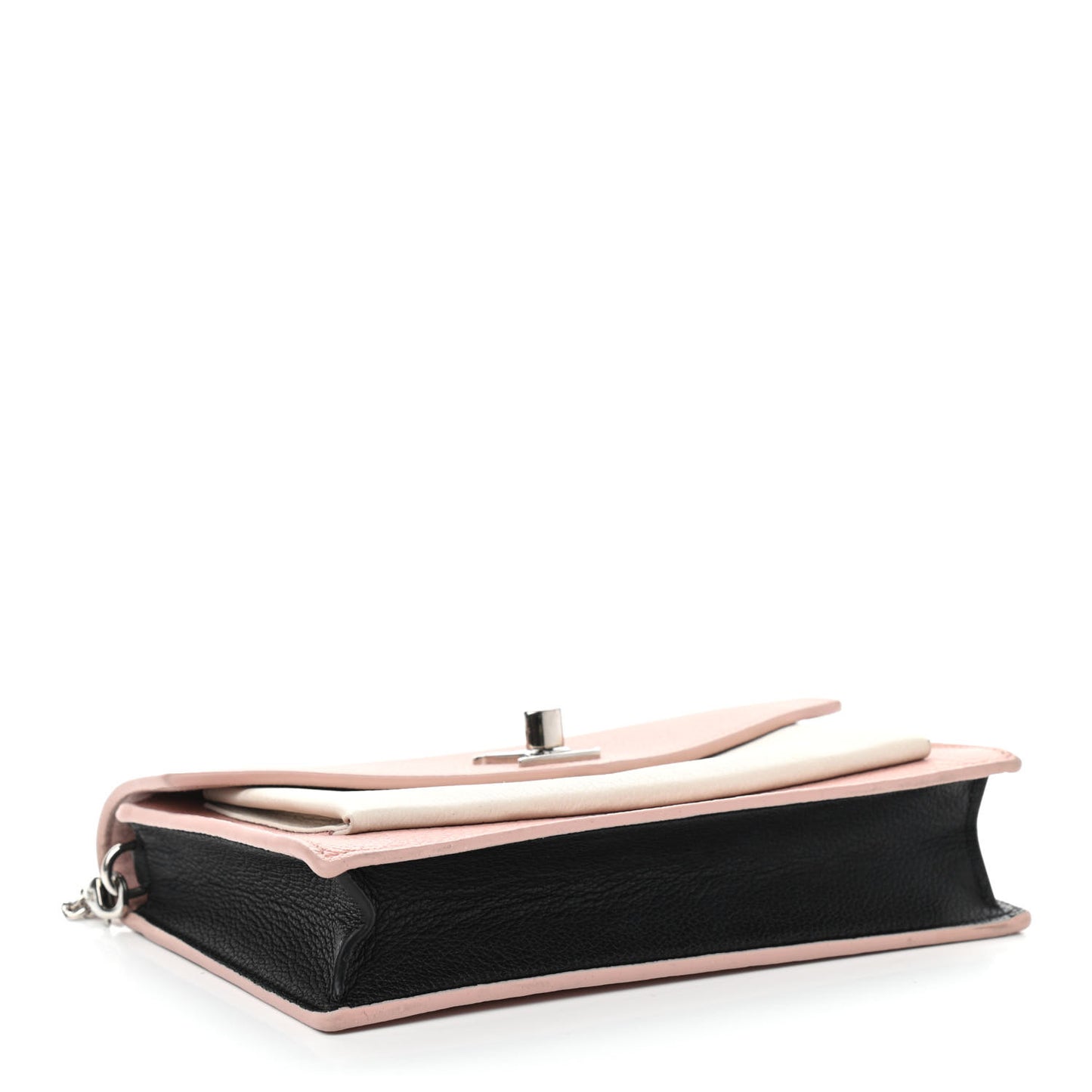 Calfskin My Lockme Chain Pochette Rose Ballet White