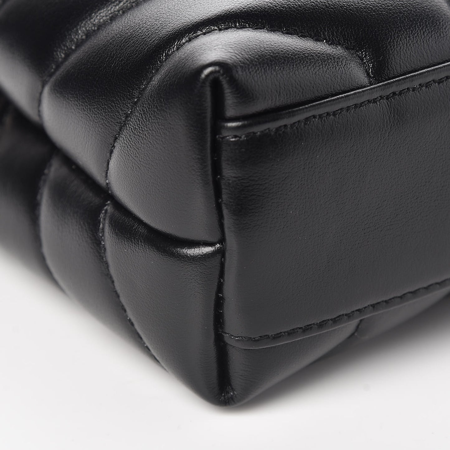 Calfskin Y Quilted Monogram Toy Loulou Crossbody Bag Black