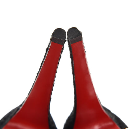 Christian Louboutin Satin Lace Chantilly Astrakan Aeronotoc 160 Bootie 38 Black 9 of 10