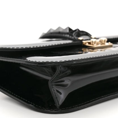 Valentino Garavani Patent Monochrome Medium Glam Lock Rockstud Flap Black 8 of 11