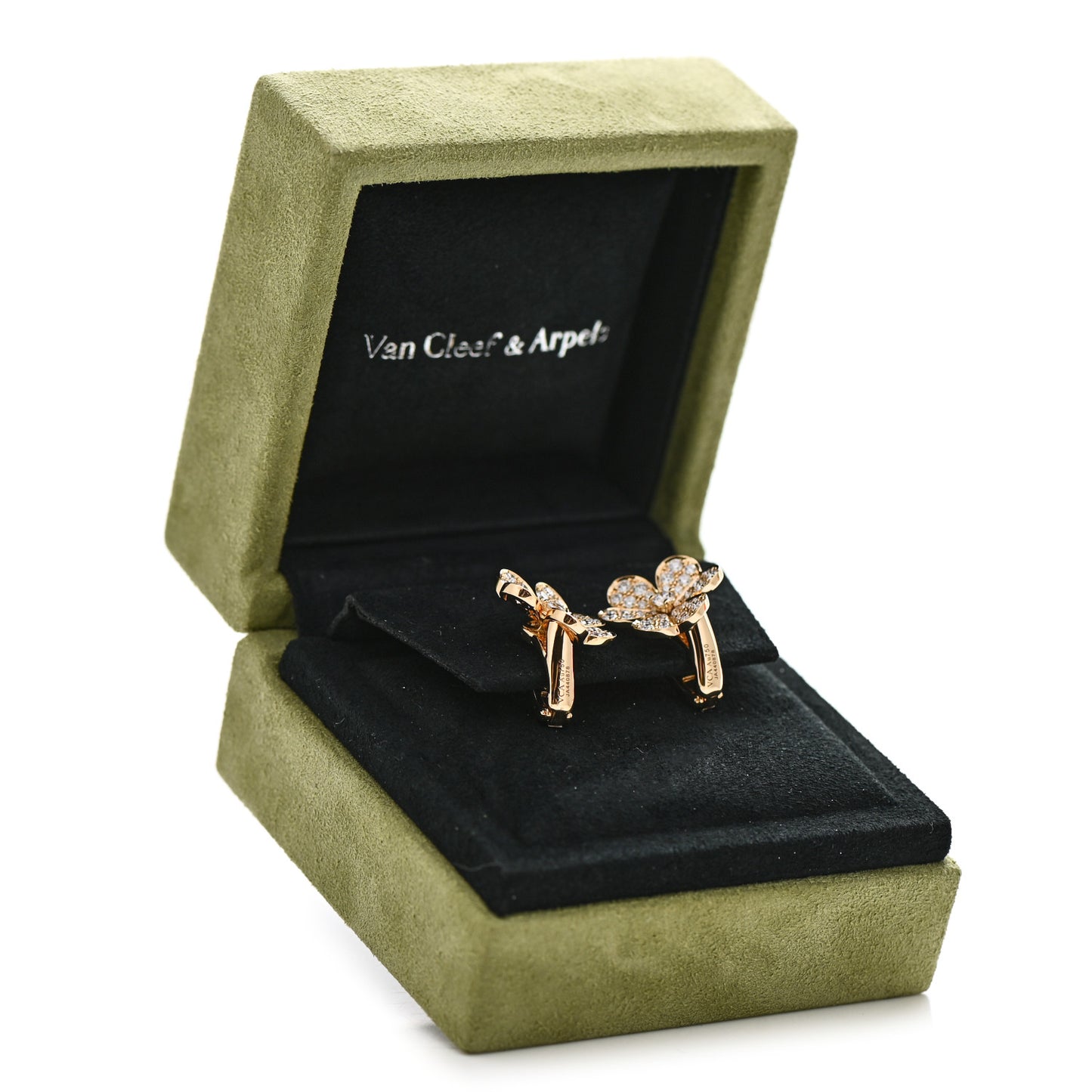 18K Yellow Gold Diamond Small Frivole Pave Earrings