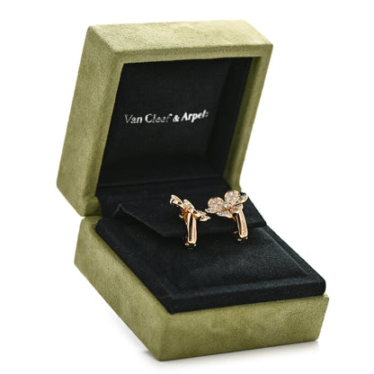 Van Cleef & Arpels 18K Yellow Gold Diamond Small Frivole Pave Earrings 5 of 5