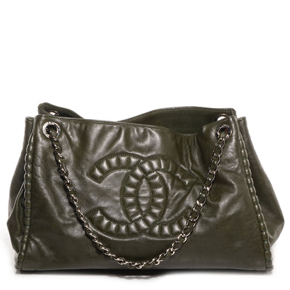 Chanel Calfskin On The Bund Open Accordion Tote Dark Khaki 1 of 7