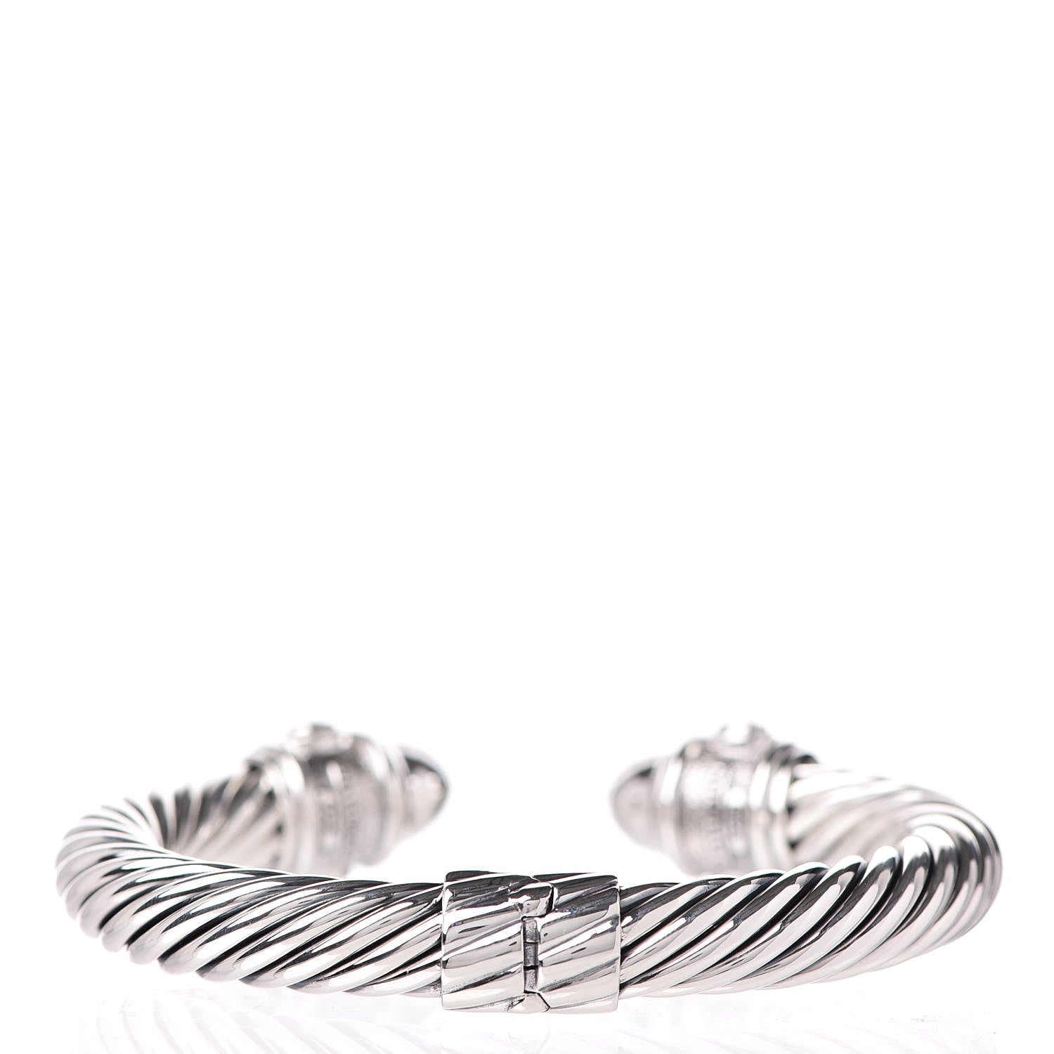 David Yurman Sterling Silver Diamond 10mm Renaissance Bracelet 3 of 5