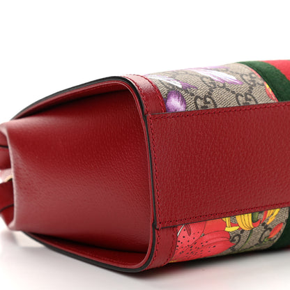 Gucci GG Supreme Monogram Flora Web Small Ophidia Tote Bag Red 10 of 11