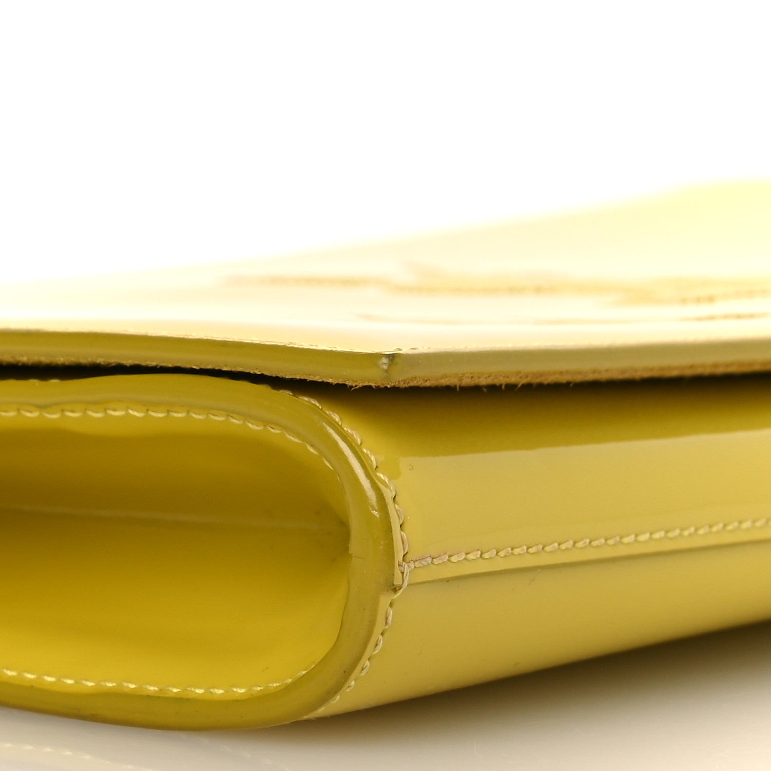 Saint Laurent Textured Patent Calfskin Monogram Large Belle De Jour Clutch Lemon 8 of 12