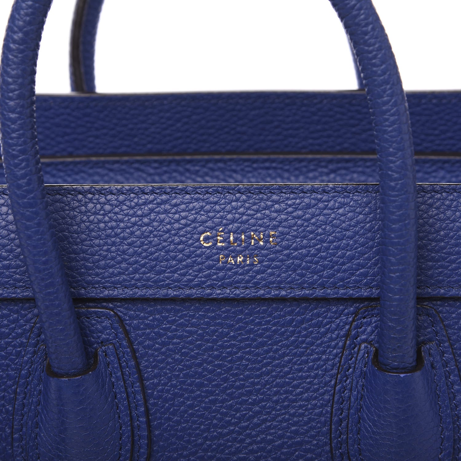 Celine Drummed Calfskin Nano Luggage Indigo 11 of 11