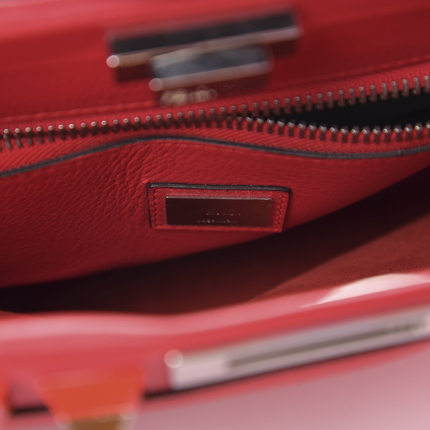 Vitello Seta Studded Medium Peekaboo Iconic Satchel Fiamma