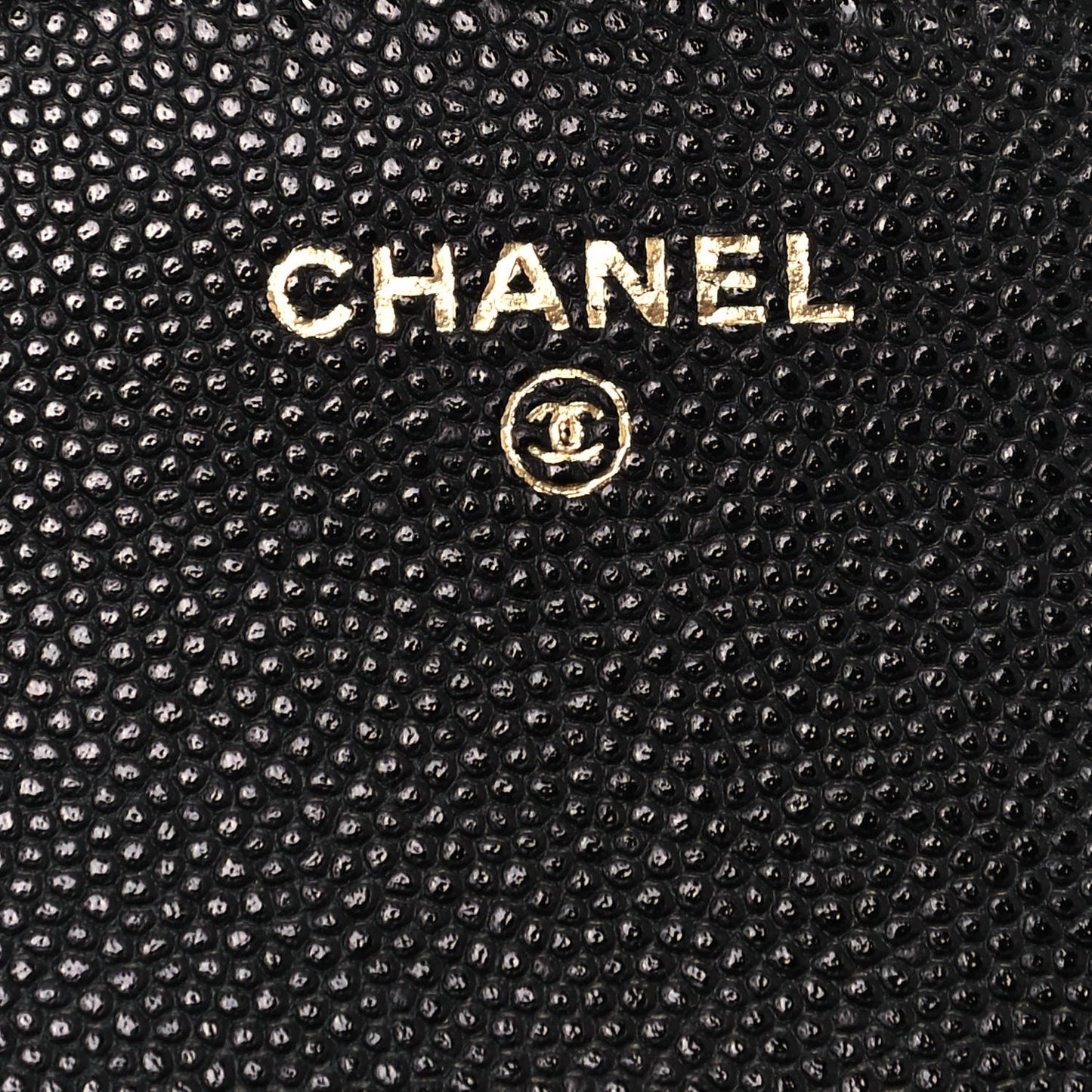 Caviar Quilted Glasses Case With Chain Black