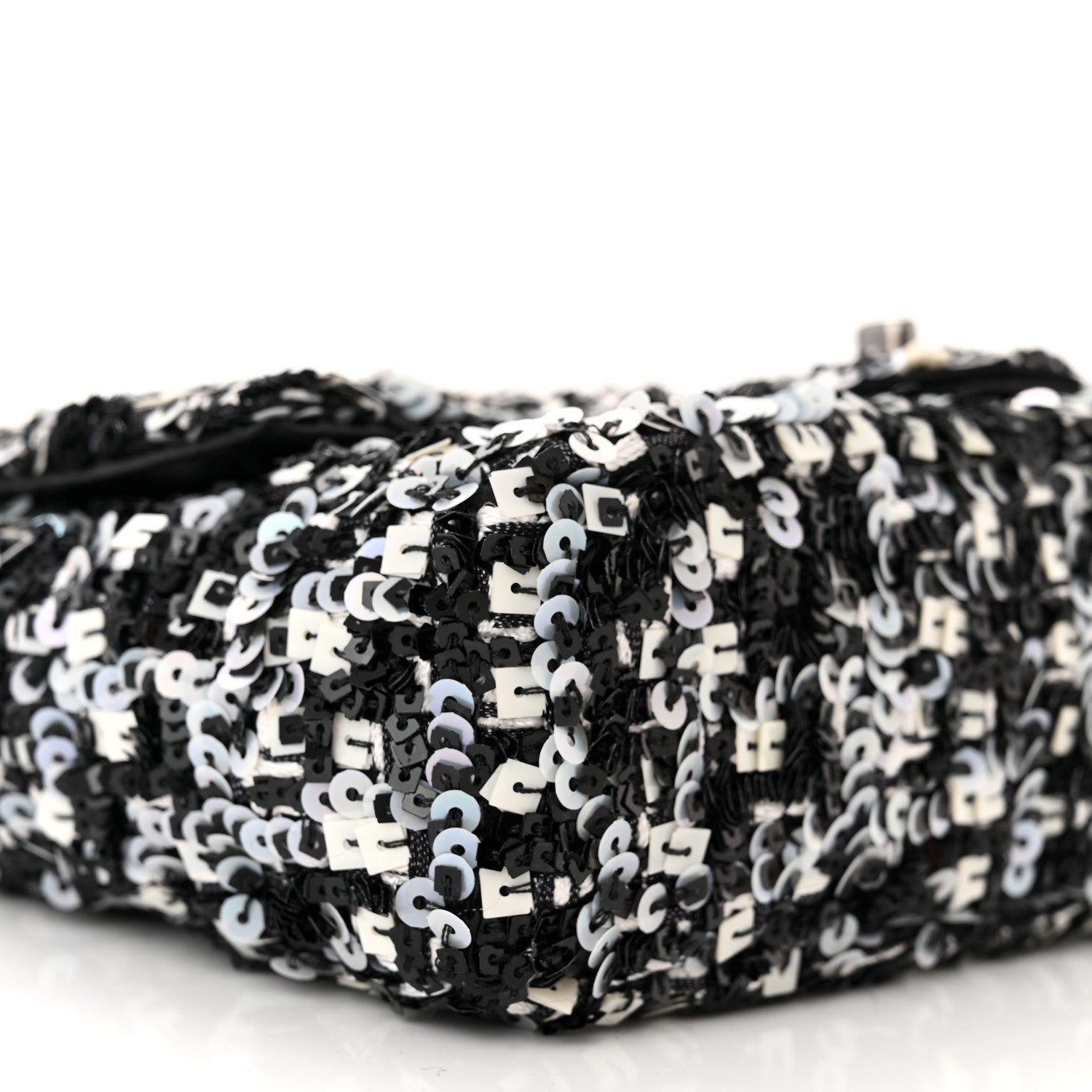 Chanel Sequin Lambskin Mini Flap Silver Black 9 of 10