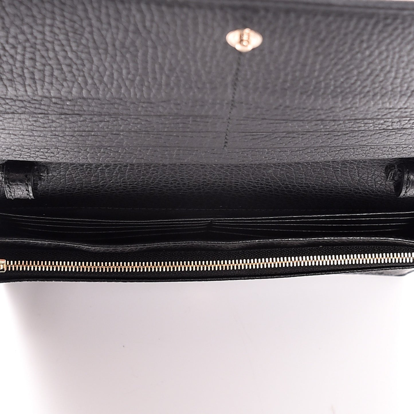 Dollar Calfskin Mini Swing Wallet Bag Black