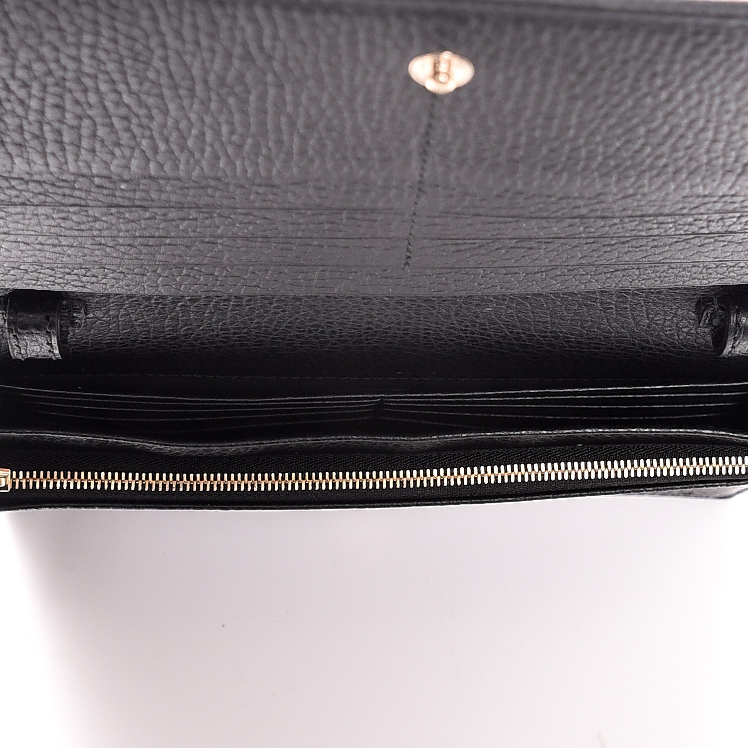 Gucci Dollar Calfskin Mini Swing Wallet Bag Black 5 of 9