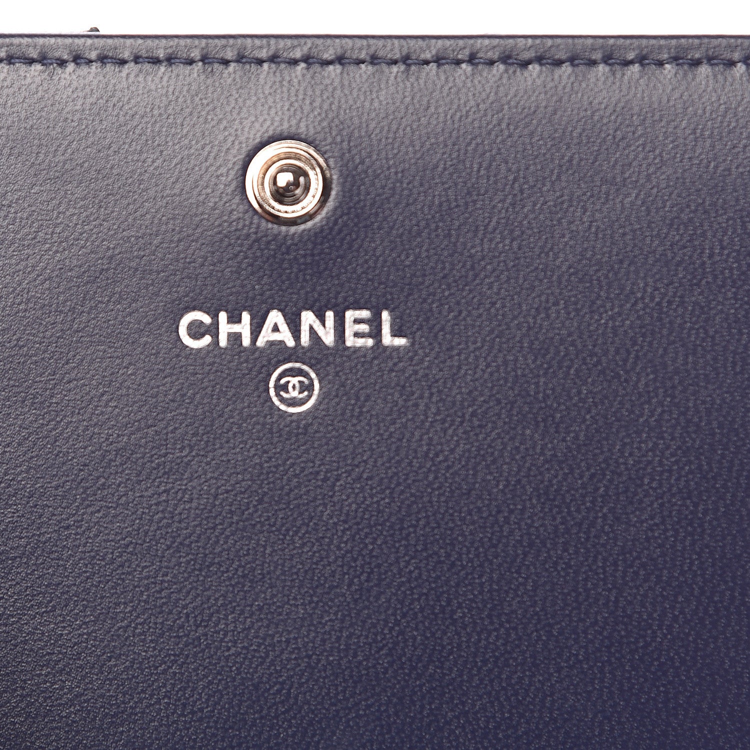 Chanel Lambskin Quilted Large Gusset Flap Wallet Navy Black 7 of 9
