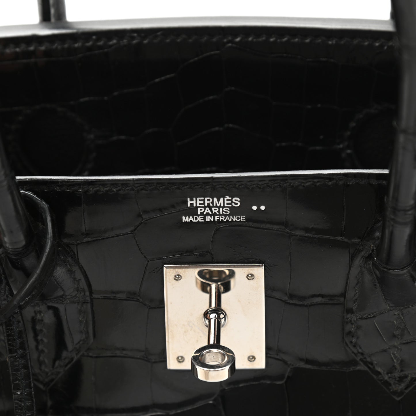 Shiny Niloticus Crocodile Birkin 30 Black