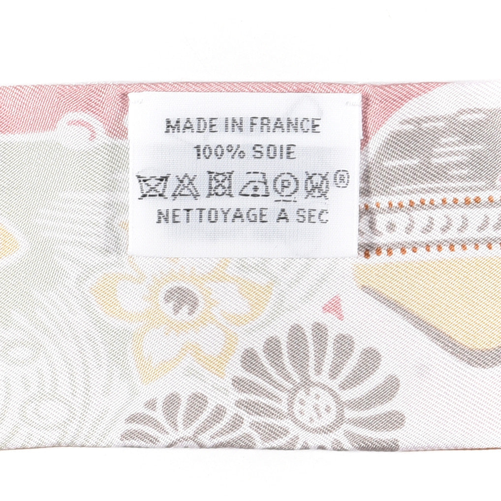 Hermes Silk Bingata Twilly Vieux Rose Vert De Eau 4 of 4