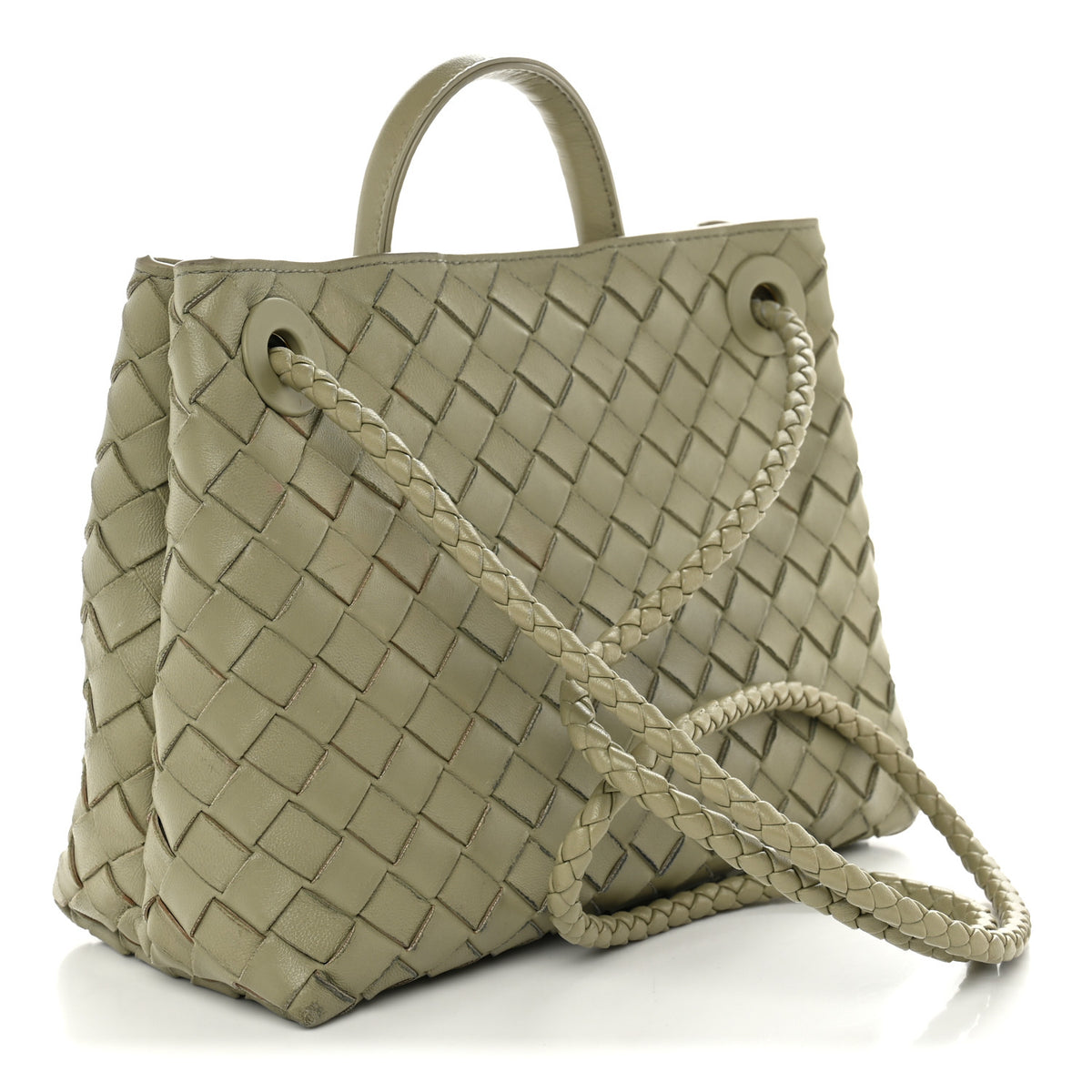 Bottega Veneta Nappa Intrecciato Small Andiamo Shoulder Bag Travertine 3 of 9
