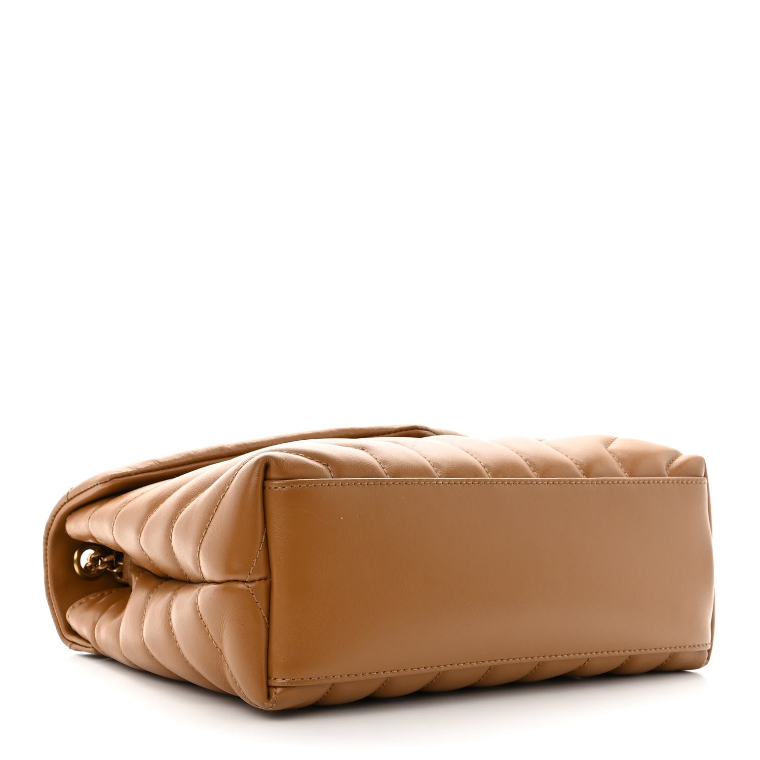 Saint Laurent Calfskin Y Quilted Monogram Small Loulou Chain Satchel Dark Natural 7 of 10