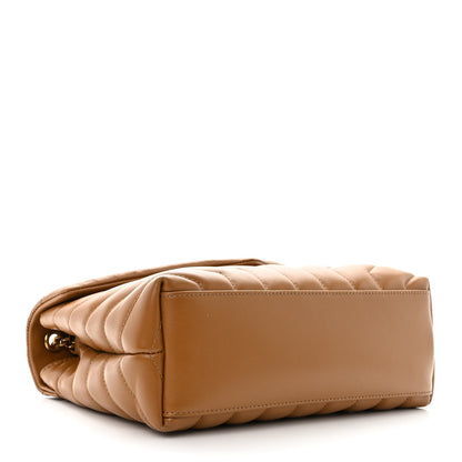 Saint Laurent Calfskin Y Quilted Monogram Small Loulou Chain Satchel Dark Natural 7 of 10